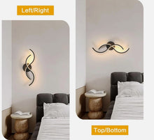 Load image into Gallery viewer, Black Modern LED Wall Light Creative 15W Wall Lamp Warm White Indoor Lamp Bed Room