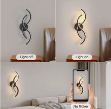 Load image into Gallery viewer, Black Modern LED Wall Light Creative 15W Wall Lamp Warm White Indoor Lamp Bed Room