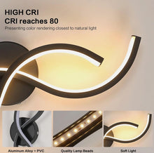 Load image into Gallery viewer, Black Modern LED Wall Light Creative 15W Wall Lamp Warm White Indoor Lamp Bed Room