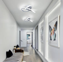 Load image into Gallery viewer, Modern Chrome Ceiling Lamp Silver Ceiling Light fixtures 24cm 3 Color Lights 22W