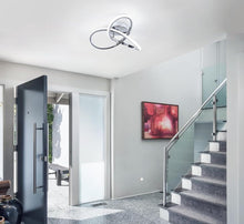 Load image into Gallery viewer, Modern Chrome Ceiling Lamp Silver Ceiling Light fixtures 24cm 3 Color Lights 22W