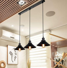 Load image into Gallery viewer, Retro 3 Lamps Pendant Light Industrial Chandelier Ceiling Lights Black