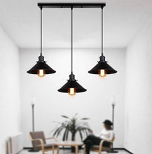 Load image into Gallery viewer, Retro 3 Lamps Pendant Light Industrial Chandelier Ceiling Lights Black