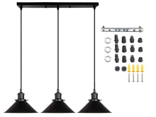 Load image into Gallery viewer, Retro 3 Lamps Pendant Light Industrial Chandelier Ceiling Lights Black