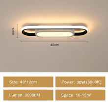 Load image into Gallery viewer, Black LED Ceiling Light 30 W Creative Warm White Oval Ceiling Lights 40 x 12 cm