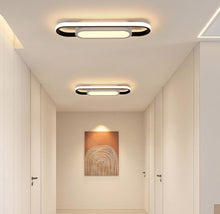 Load image into Gallery viewer, Black LED Ceiling Light 30 W Creative Warm White Oval Ceiling Lights 40 x 12 cm