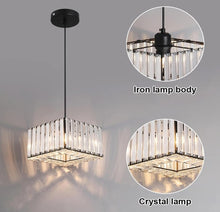 Load image into Gallery viewer, Modern Pendant Light Crystal Black/Gold Kitchen Island Ceiling Lamp Living Dining Room Nordic Decor Hanging Fixture