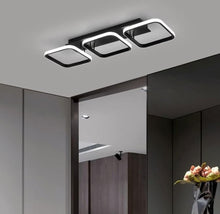 Load image into Gallery viewer, Modern LED Ceiling Light Fixture Black Square Hallway Ceiling Lights 3 Color Lights