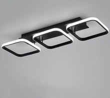 Load image into Gallery viewer, Modern LED Ceiling Light Fixture Black Square Hallway Ceiling Lights 3 Color Lights