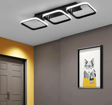 Load image into Gallery viewer, Modern LED Ceiling Light Fixture Black Square Hallway Ceiling Lights 3 Color Lights