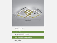 Load image into Gallery viewer, 42W Modern LED Ceiling Light 6500K Gold Ceiling Lamp Bedroom Living Room 64CM