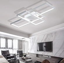 Load image into Gallery viewer, LED Ceiling Lamp Modern Square Integrated LED 40W Cool White 6000K 90cm Black/White Chandelier