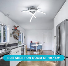 Load image into Gallery viewer, Modern LED Ceiling Light, 19W Curved Design Ceiling Lights Cool Light Metal  Semi Flush Mount Silver