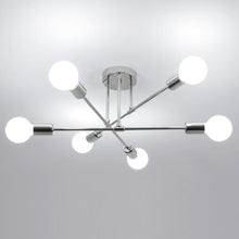 Load image into Gallery viewer, Modern Industrial Style Ceiling Light 6-Light E27 Pendant Light Silver 52cm Semi-Flush Mount