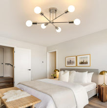 Load image into Gallery viewer, Modern Industrial Style Ceiling Light 6-Light E27 Pendant Light Silver 52cm Semi-Flush Mount