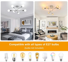 Load image into Gallery viewer, Modern Industrial Style Ceiling Light 6-Light E27 Pendant Light Silver 52cm Semi-Flush Mount