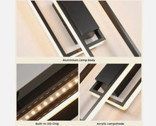 Load image into Gallery viewer, Modern LED Wall Light Indoor Wall Lamp 3000K Black Square Living Room Hallway 28W
