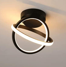 Load image into Gallery viewer, Ceiling Light LED Black Creative Ring Design 22cm Warm White Light