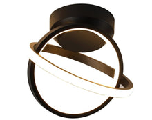Load image into Gallery viewer, Ceiling Light LED Black Creative Ring Design 22cm Warm White Light