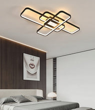 Load image into Gallery viewer, Dimmable Ceiling Lamp LED Hanging Black Remote Control 3 Color Lights 90cm