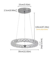 Load image into Gallery viewer, Modern Crystal Ceiling Light LED Chrome Pendant Lighting 30cm