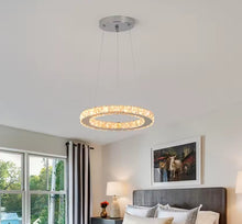 Load image into Gallery viewer, Modern Crystal Ceiling Light LED Chrome Pendant Lighting 30cm