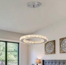 Load image into Gallery viewer, Modern Crystal Ceiling Light LED Chrome Pendant Lighting 30cm