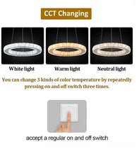 Load image into Gallery viewer, Modern Crystal Ceiling Light LED Chrome Pendant Lighting 30cm