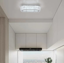 Load image into Gallery viewer, LED Ceiling Light Modern Light Luxury Crystal Oval Design Silver 28cm