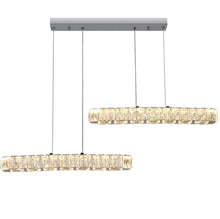Load image into Gallery viewer, Pendant Crystal 2-Light LED Chandelier Silver 3 Color Lights