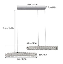 Load image into Gallery viewer, Pendant Crystal 2-Light LED Chandelier Silver 3 Color Lights