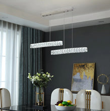 Load image into Gallery viewer, Pendant Crystal 2-Light LED Chandelier Silver 3 Color Lights