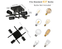 Load image into Gallery viewer, Modern Chandelier Sputnik Industrial 4 Lights E27 Metal Base Retro Black Ceiling Lamp