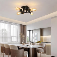Load image into Gallery viewer, Modern Chandelier Sputnik Industrial 4 Lights E27 Metal Base Retro Black Ceiling Lamp