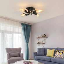 Load image into Gallery viewer, Modern Chandelier Sputnik Industrial 4 Lights E27 Metal Base Retro Black Ceiling Lamp