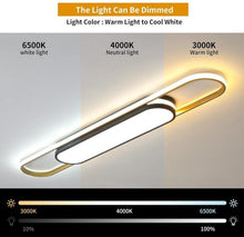 Load image into Gallery viewer, Modern LED Ceiling Light with Remote Control Chandelier 110cm Gold