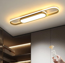 Load image into Gallery viewer, Ceiling Lights Modern LED Flush Mount Gold Acrylic Linear Chandelier 70cm