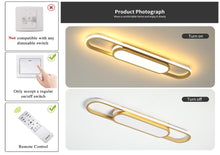 Load image into Gallery viewer, Ceiling Lights Modern LED Flush Mount Gold Acrylic Linear Chandelier 70cm