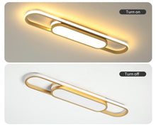 Load image into Gallery viewer, Ceiling Lights Modern LED Flush Mount Gold Acrylic Linear Chandelier 70cm