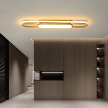 Load image into Gallery viewer, Ceiling Lights Modern LED Flush Mount Gold Acrylic Linear Chandelier 70cm