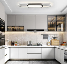 Load image into Gallery viewer, Modern LED Ceiling Light Linear Ceiling Lamp Black and White Flush Mount 80cm