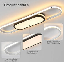 Load image into Gallery viewer, Modern LED Ceiling Light Linear Ceiling Lamp Black and White Flush Mount 80cm