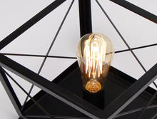 Load image into Gallery viewer, Ceiling Light Flush Mount Fixture Black/Wood Color Metal Vintage Lamp 25cm