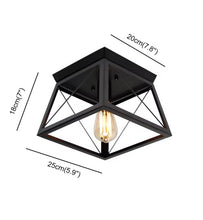 Load image into Gallery viewer, Ceiling Light Flush Mount Fixture Black/Wood Color Metal Vintage Lamp 25cm