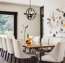 Load image into Gallery viewer, Hanging Pendant Light Black Globe Chandelier Industrial Vintage Metal