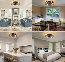 Load image into Gallery viewer, Cage Ceiling Fan with Lights Industrial Style Ceiling Lighting Black 51 cm with Remote Control