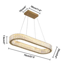 Load image into Gallery viewer, Crystal Ceiling Chandeliers Modern Oval LED Pendant Light Gold 70cm with Remote Control
