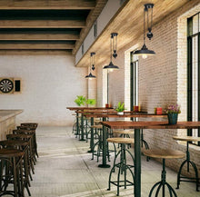 Load image into Gallery viewer, Pendant Light Edison Island Lamp Rustic Ceiling Light Black Height Adjustable