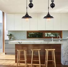 Load image into Gallery viewer, Pendant Light Edison Island Lamp Rustic Ceiling Light Black Height Adjustable