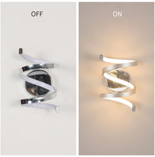 Load image into Gallery viewer, LED Indoor Wall Light Silver 21W Spiral Wall Lamp Warm White 25cm